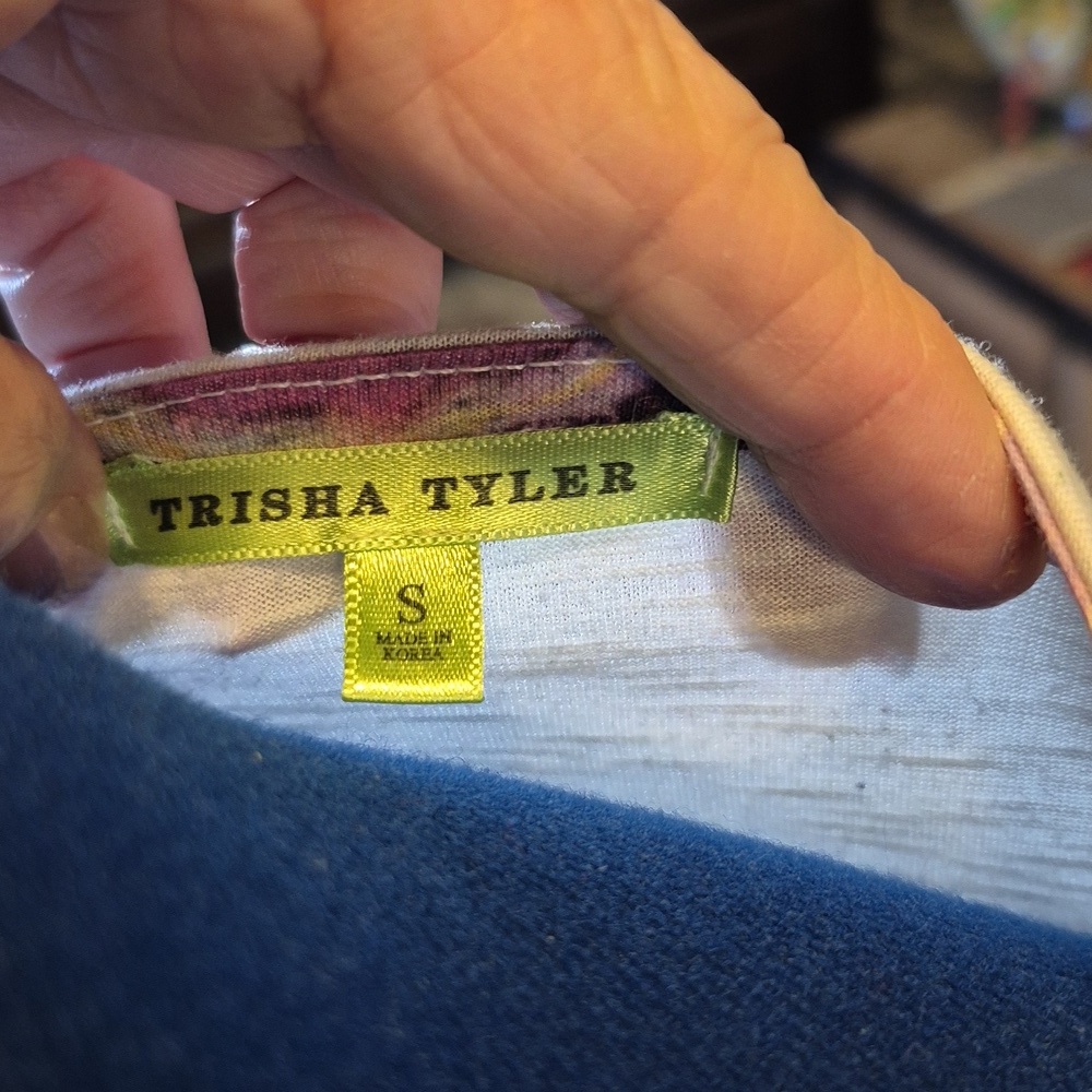 TrishaTyler"Art To Wear" Sz.S. White Floral Pattern Lightweight. SZ. S.(#1757) - Picture 4 of 12